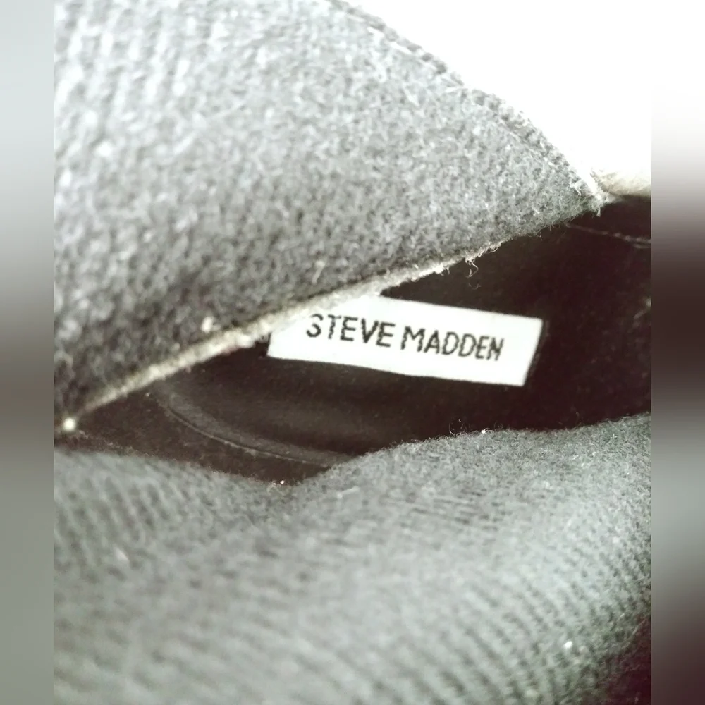 Steve Madden 10 Gray Suede Knee High Boots Heel